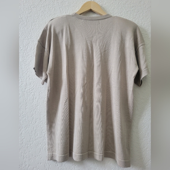 Tan Woman's Silk Knit Top L - Picture 2 of 4